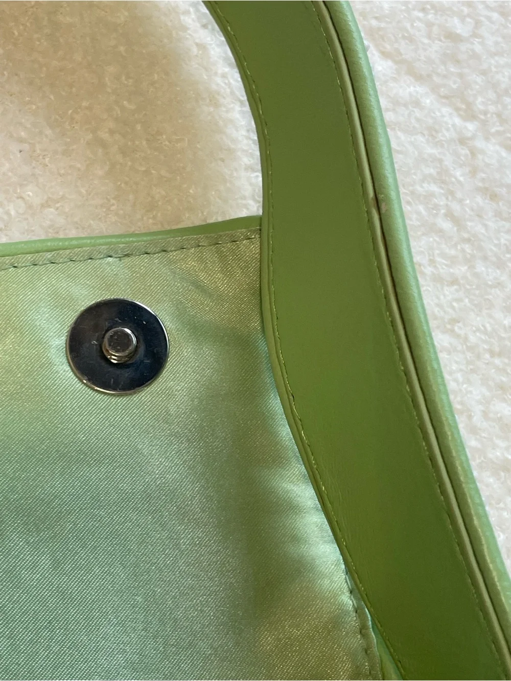 STAUD Green and White Checkered Beaded Shoulder Bag